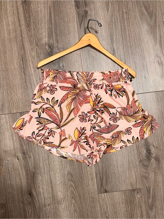 wild fable Pants - wild fable Pink Floral High-Waist Ruffle Shorts